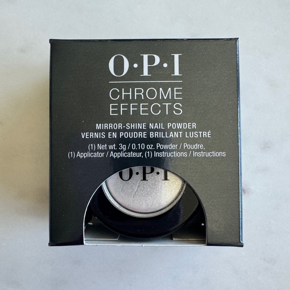 OPI Chrome Effects Mirror-Shine Nail Powder - Lustrous Silver NEW